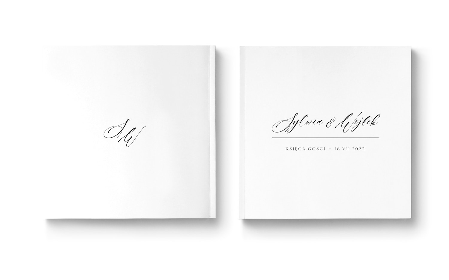 Elegancka biała księga gości w minimalistycznym stylu