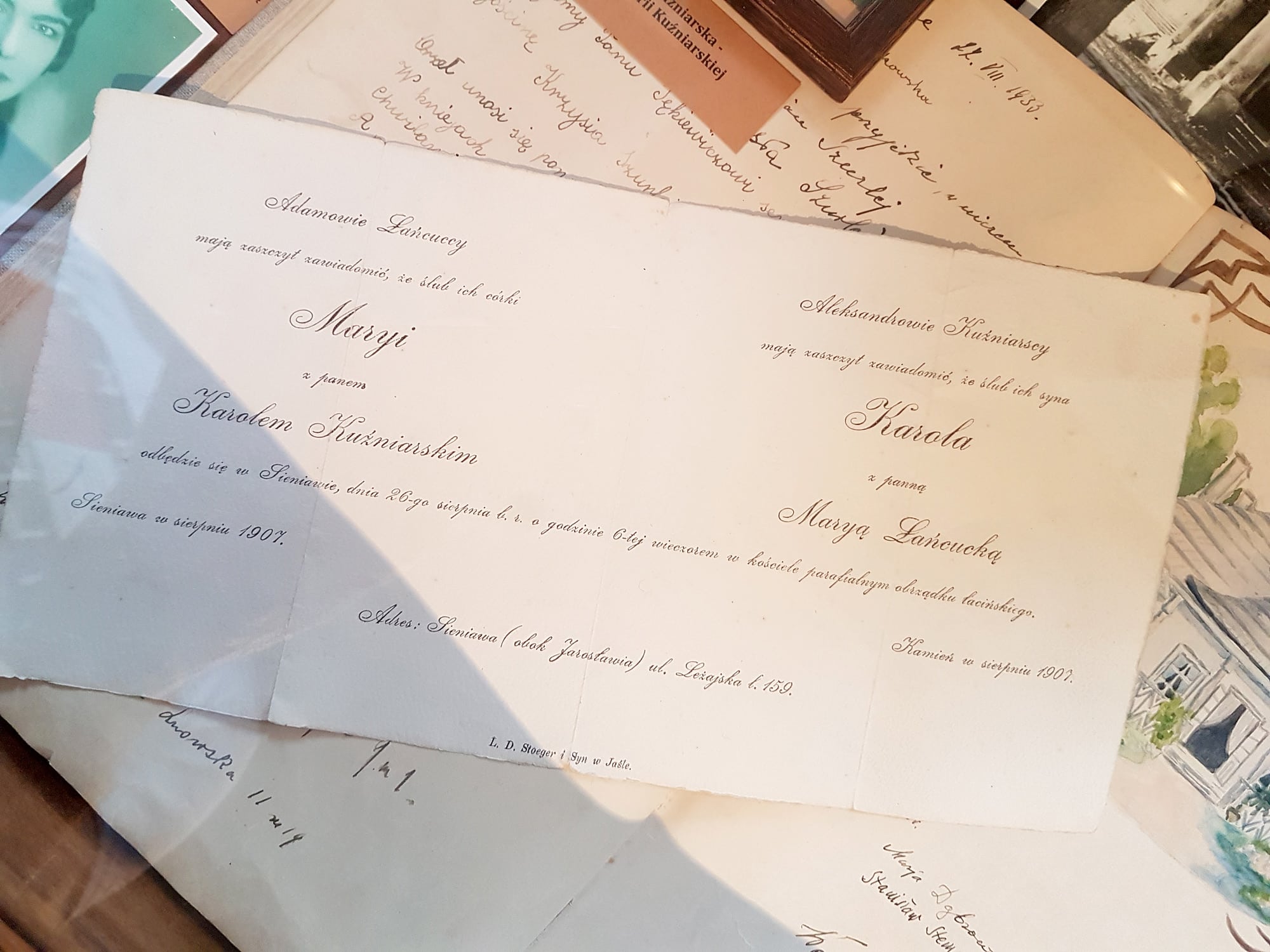 Kaligrafowane zaproszenie sprzed 100 lat